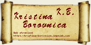 Kristina Borovnica vizit kartica